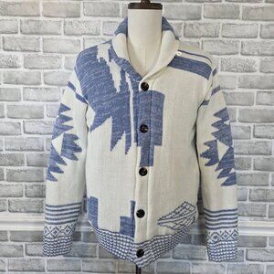 American Stitch Aztec Chunky Sweater Jacket Grandpa Preppy Barn Ranch Lodge XL